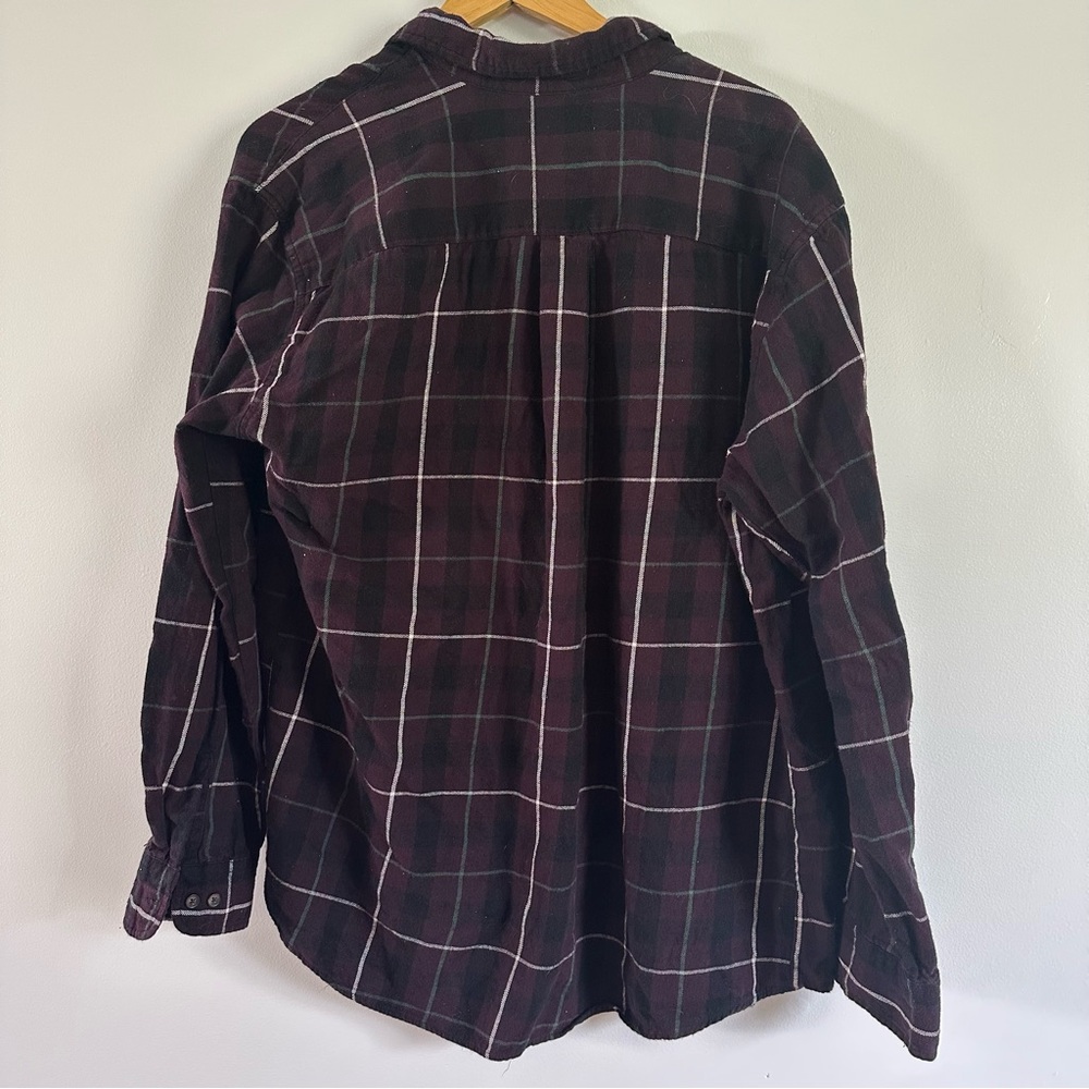 St. John's Bay Men's Plaid Shirt - dark purple and black - Picture 6 of 6